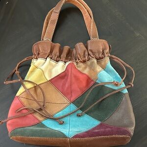 Vintage Lucky Brand Multicolor Patchwork Shoulder Bag